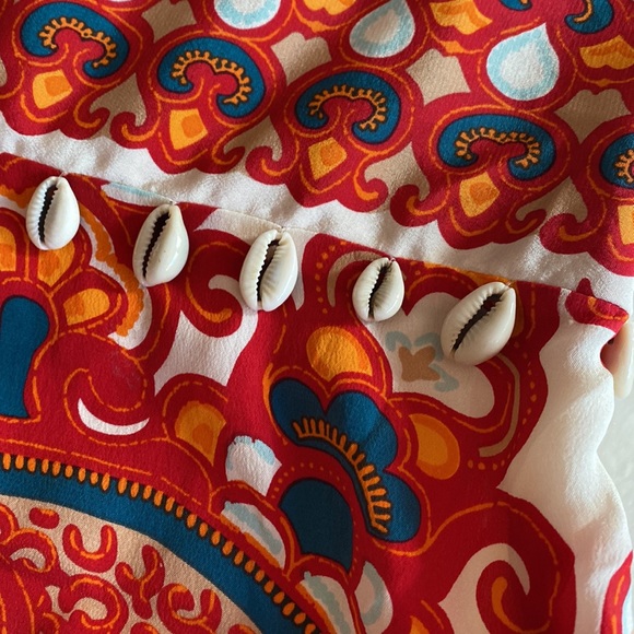 Tracy Rees* PLENTY * Silk Blouse with Seashells Embellishments Size 6 Boho Chic! - Picture 9 of 13